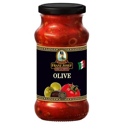 Olive paradajková omáčka so zelenými a čiernymi olivami