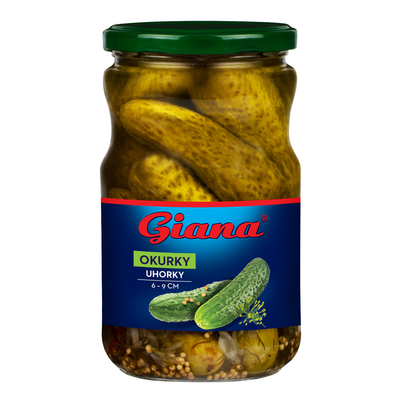 Uhorky v korenenom sladkokyslom náleve, velkosť (6-9 cm)