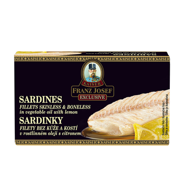 Sardinky filety v rastlinnom oleji s citrónom 