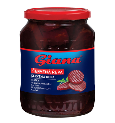 Červená repa plátky v sladkokyslom náleve 
